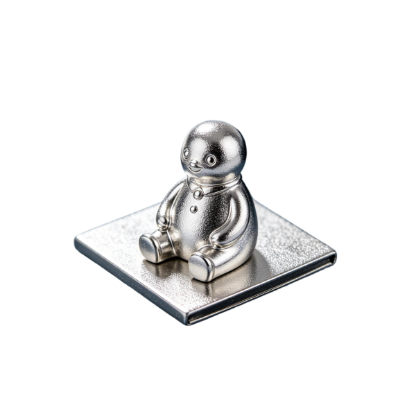 Cute Silver Snowman Figurine, Cozy Small Gift