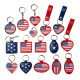 USA Flag Leather Keychain, Fashion Small Gift